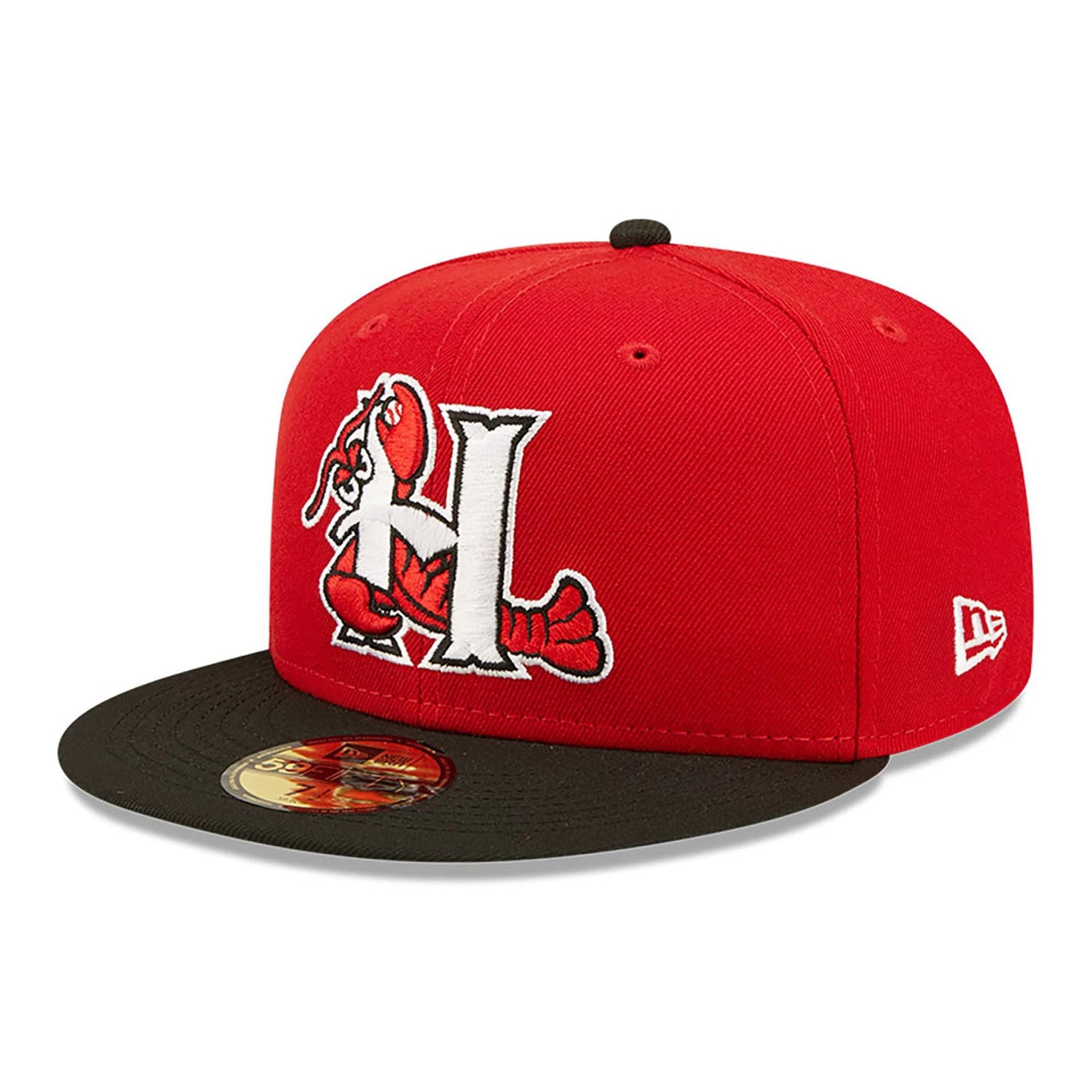 This is a Hickory Crawdads MiLB Red 59FIFTY Fitted Cap 1