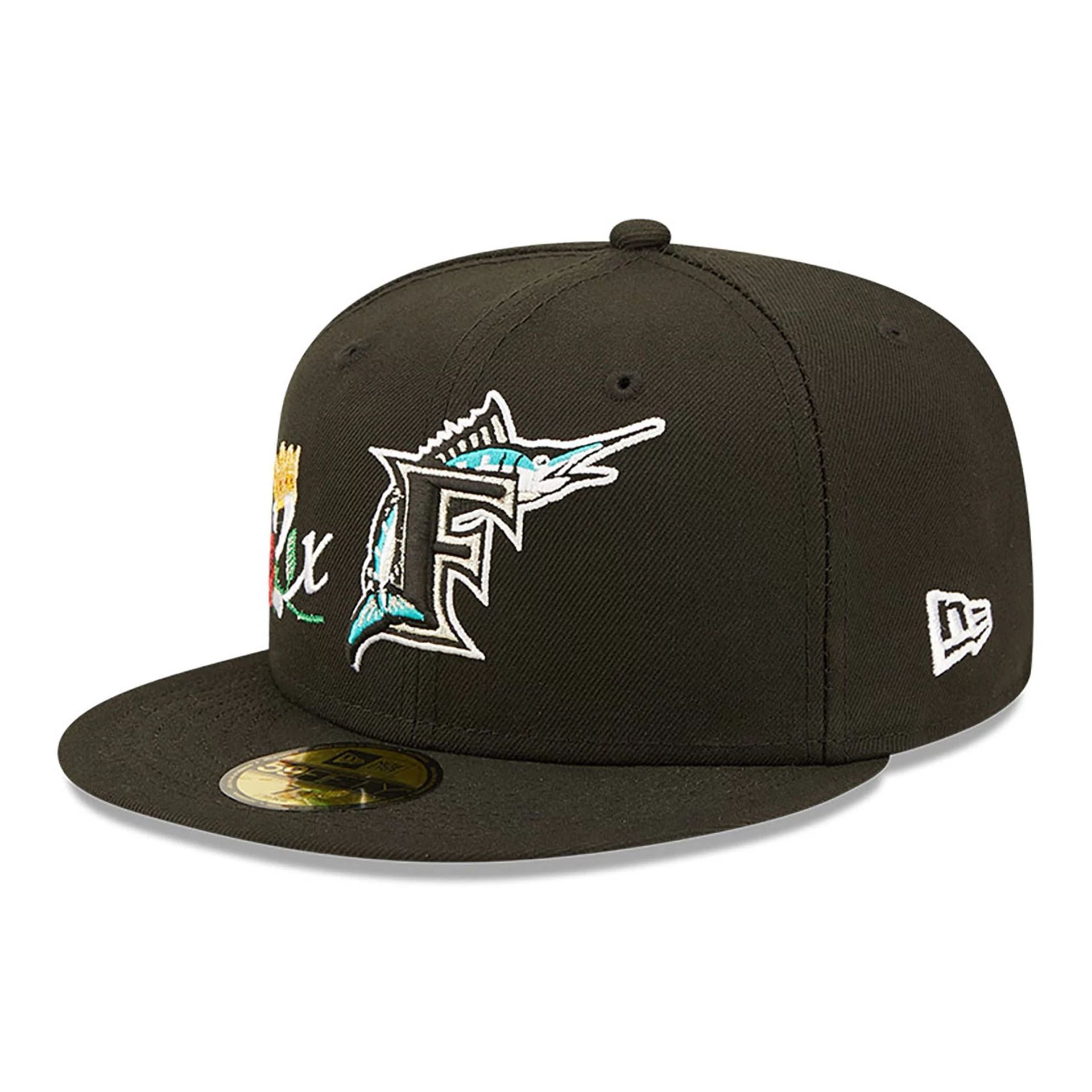 This is a Miami Marlins Crown Champs Black 59FIFTY Fitted Cap 4