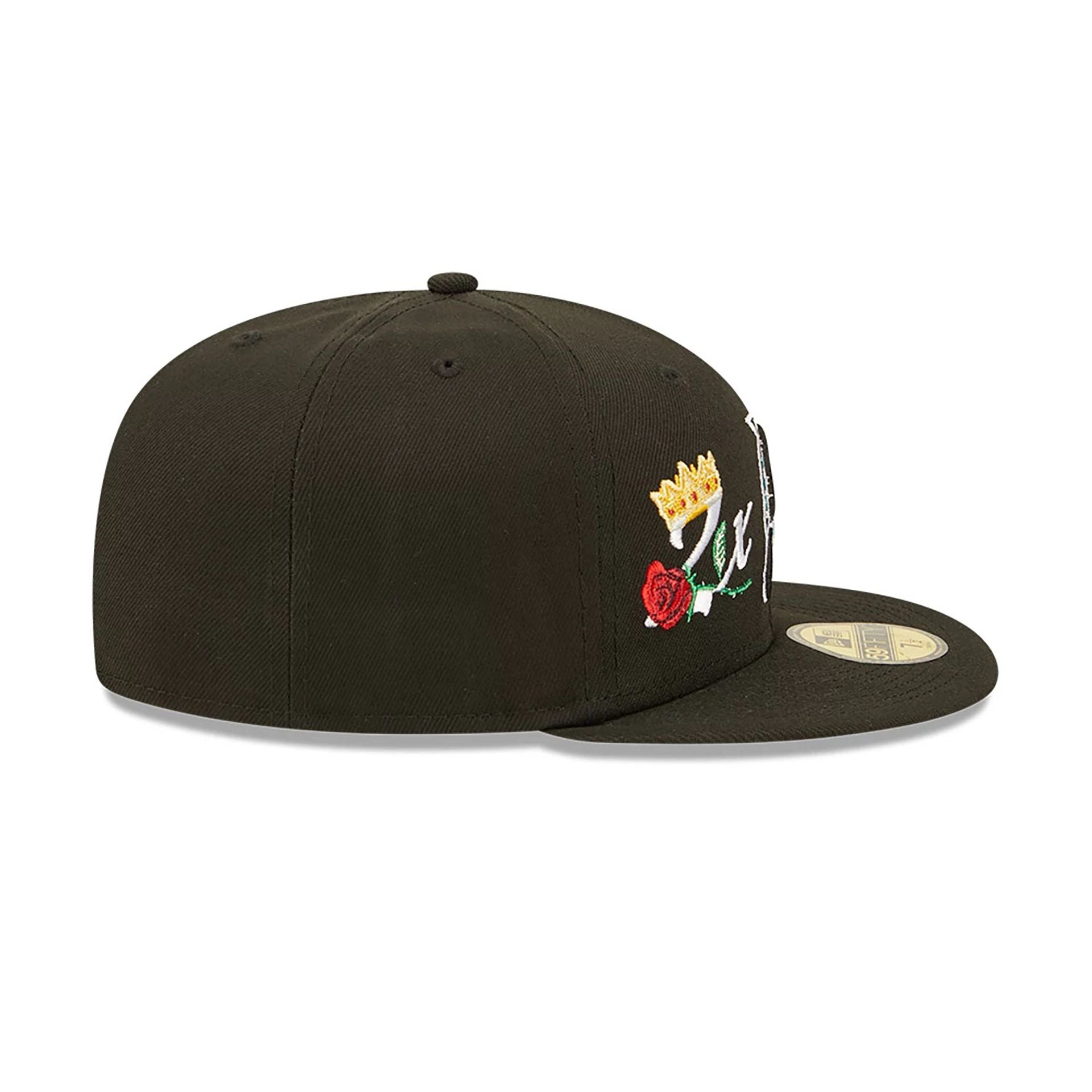 This is a Miami Marlins Crown Champs Black 59FIFTY Fitted Cap 5