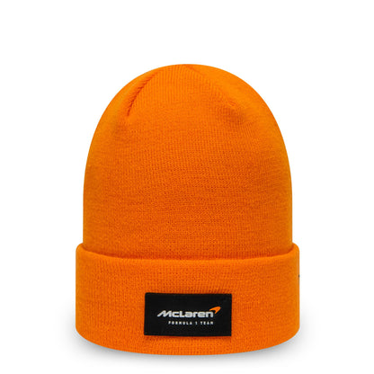 This is a McLaren Racing Orange Cuff Knit Beanie Hat 1