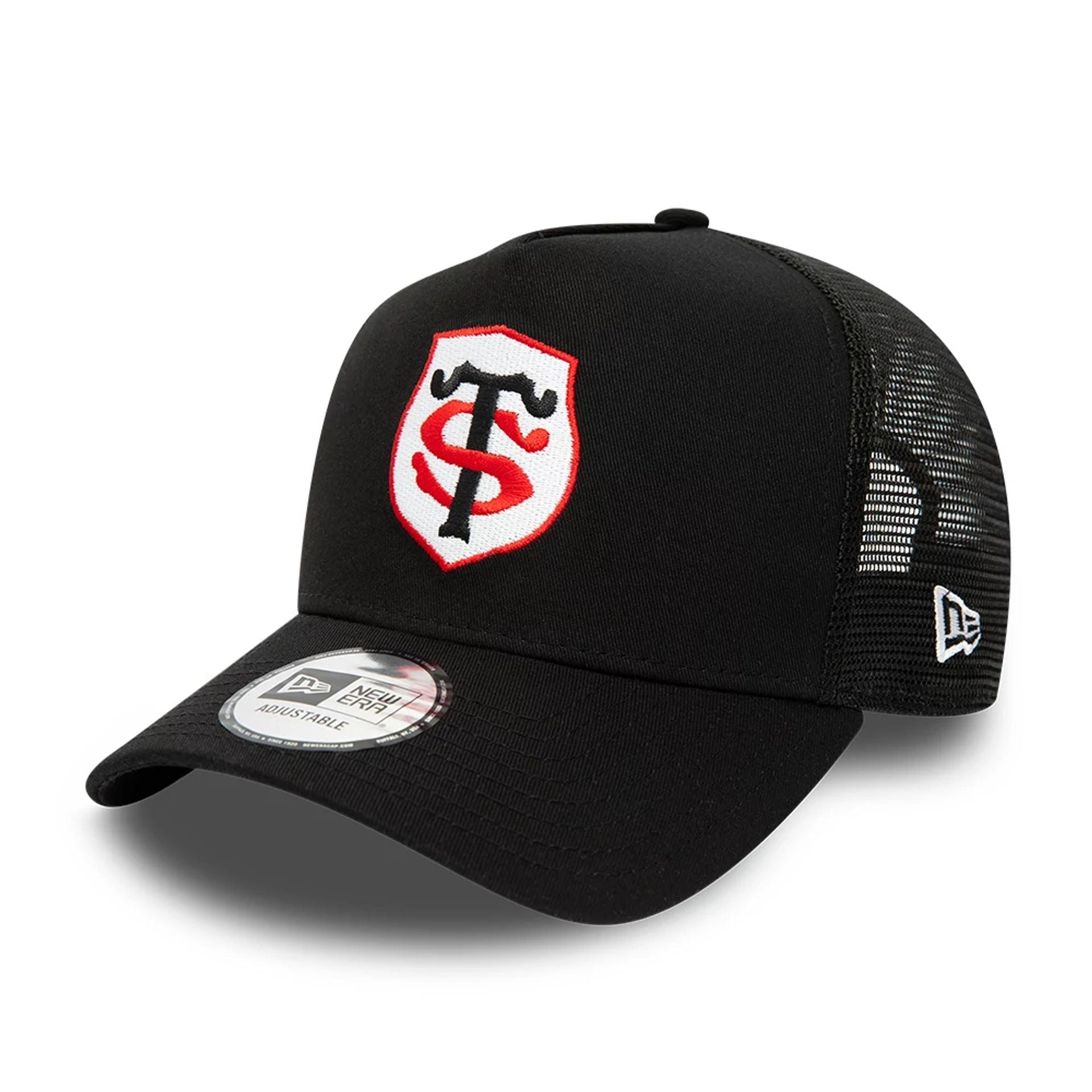 This is a Stade Toulousain Team Logo Black A-Frame Trucker Cap 1