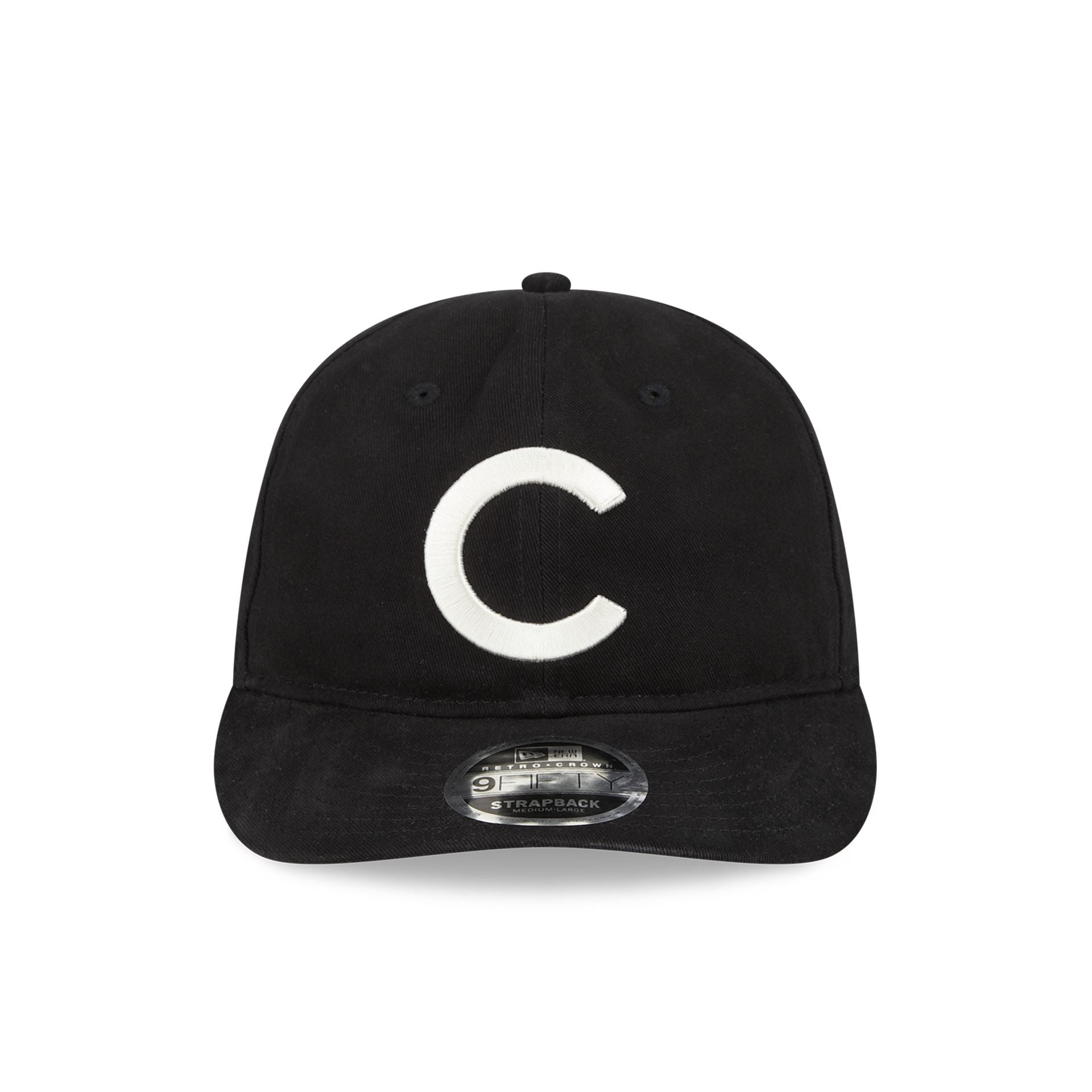 This is a Chicago Cubs MLB Cooperstown Black Retro Crown 9FIFTY Strapback Cap 3