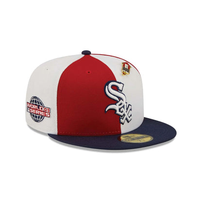 This is a Chicago White Sox Pinwheel Americana Red 59FIFTY Fitted Cap 1