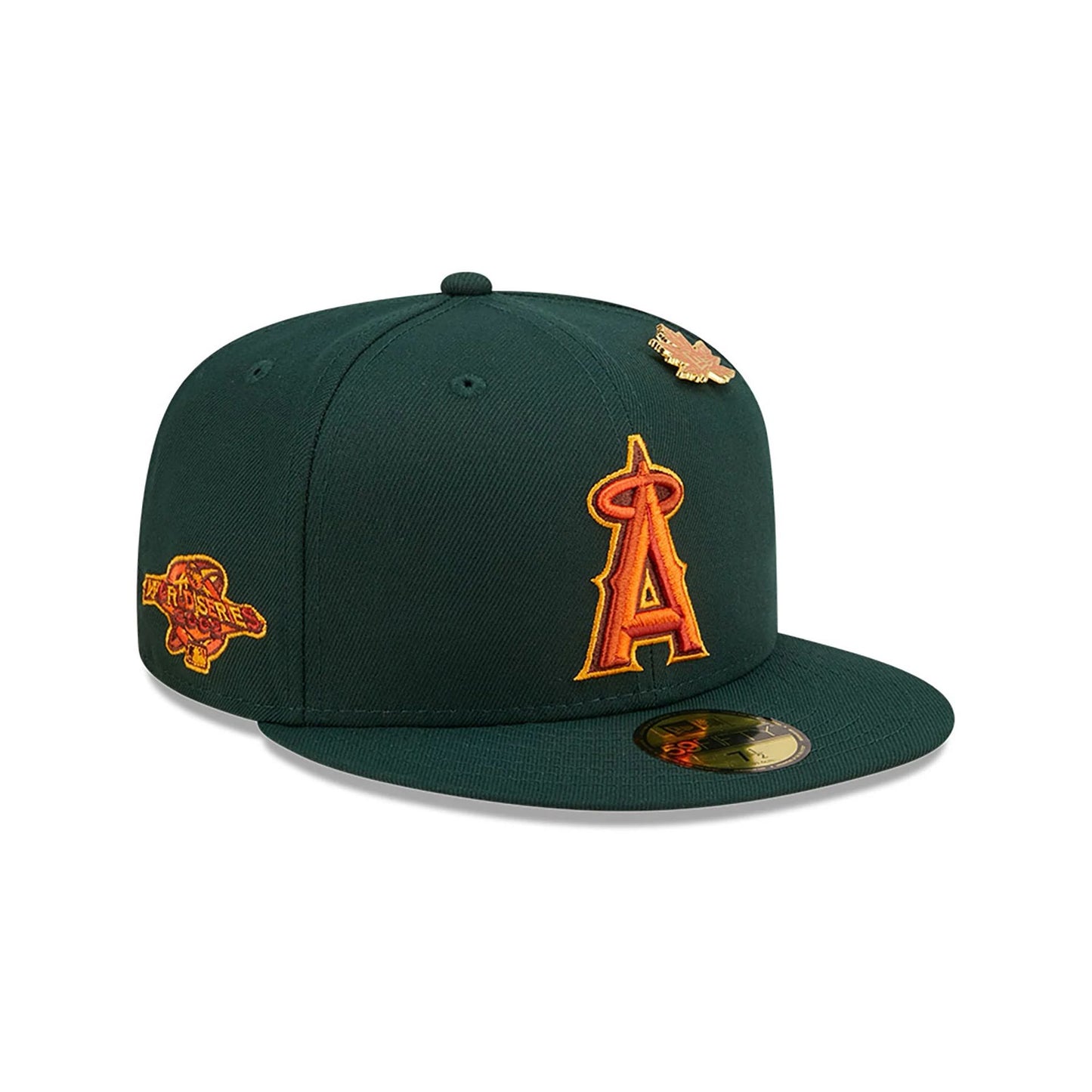 This is a LA Angels Leafy Dark Green 59FIFTY Fitted Cap 1