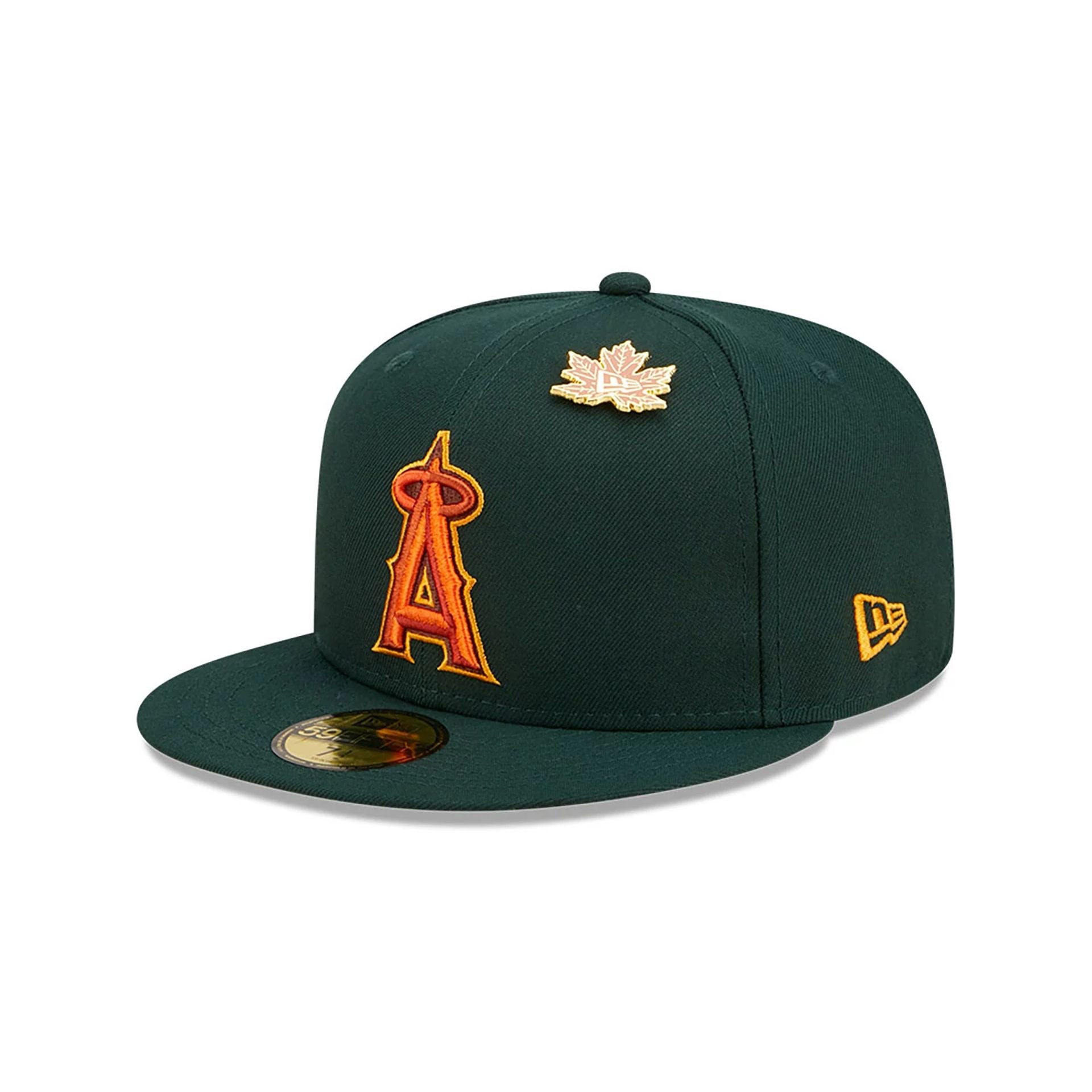 This is a LA Angels Leafy Dark Green 59FIFTY Fitted Cap 3