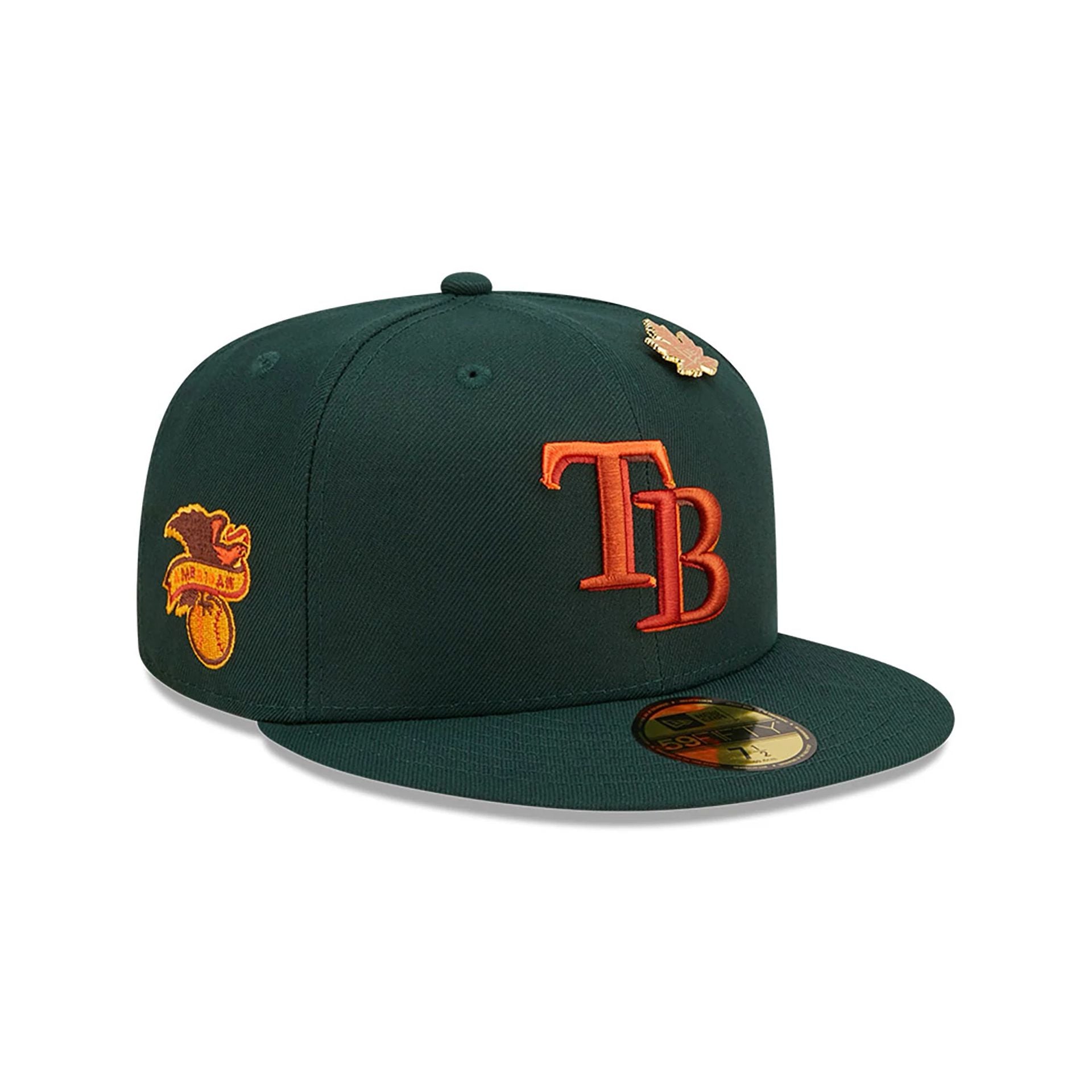 This is a Tampa Bay Rays Leafy Dark Green 59FIFTY Fitted Cap 1