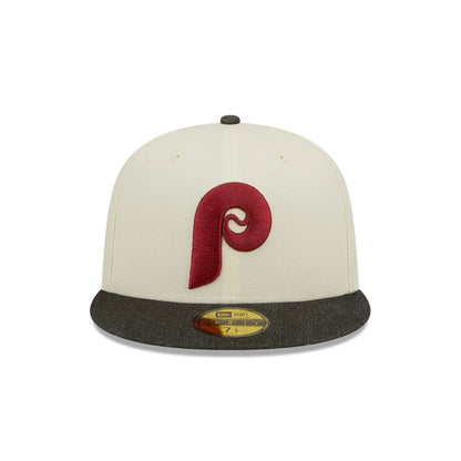 This is a Philadelphia Phillies MLB Black Denim Chrome White 59FIFTY Fitted Cap 3