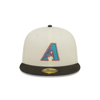 This is a Arizona Diamondbacks MLB Black Denim Chrome White 59FIFTY Fitted Cap 3