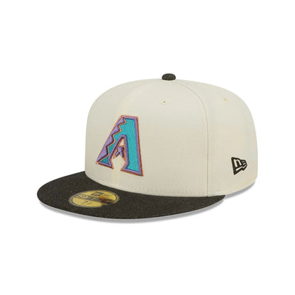 This is a Arizona Diamondbacks MLB Black Denim Chrome White 59FIFTY Fitted Cap 4