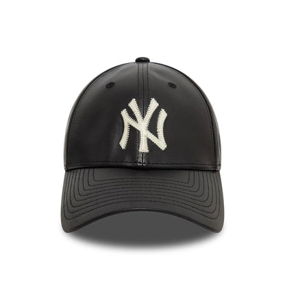 This is a  New York Yankees Leather Black 9FORTY Adjustable Cap 3