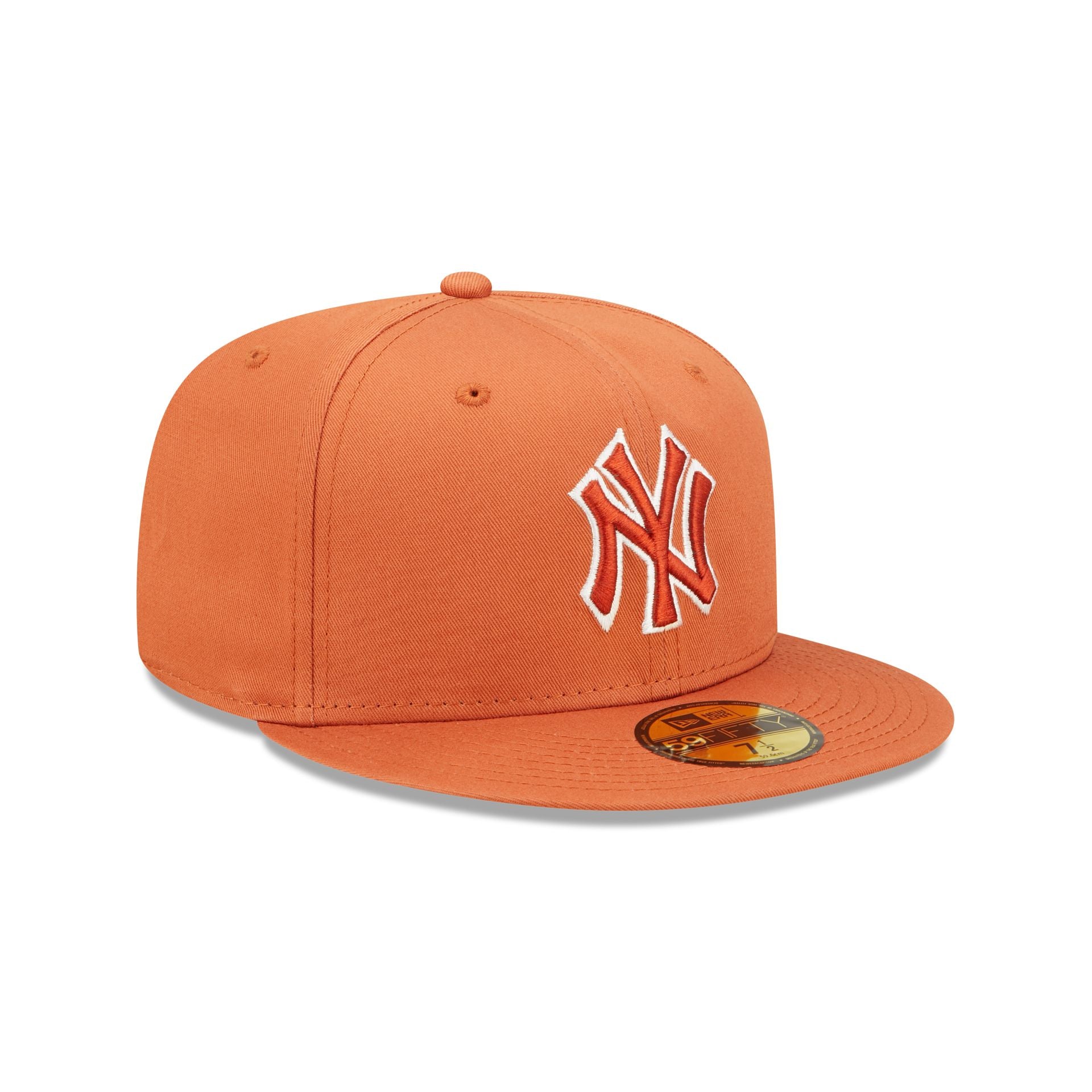 This is a New York Yankees Team Outline Medium Brown 59FIFTY Fitted Cap 1