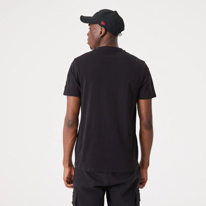 The Male model is wearing Chicago Bulls NBA Script Black T-Shirt 6