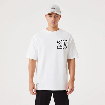 The Male model is wearing New Era Contemporary White Oversized T-Shirt 1