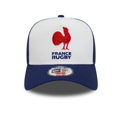 This is a French Federation Of Rugby White A-Frame Trucker Cap 3