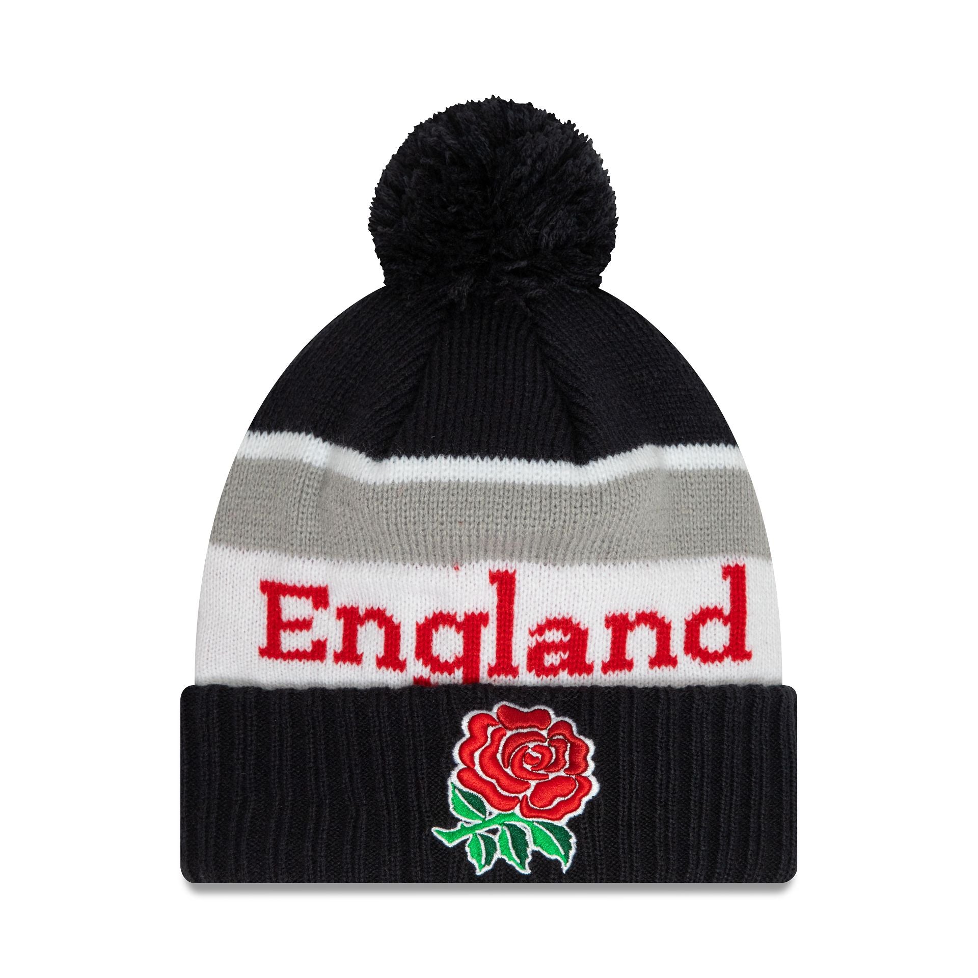 This is a Rugby Football Union England Wordmark Navy Jake Beanie Hat 1