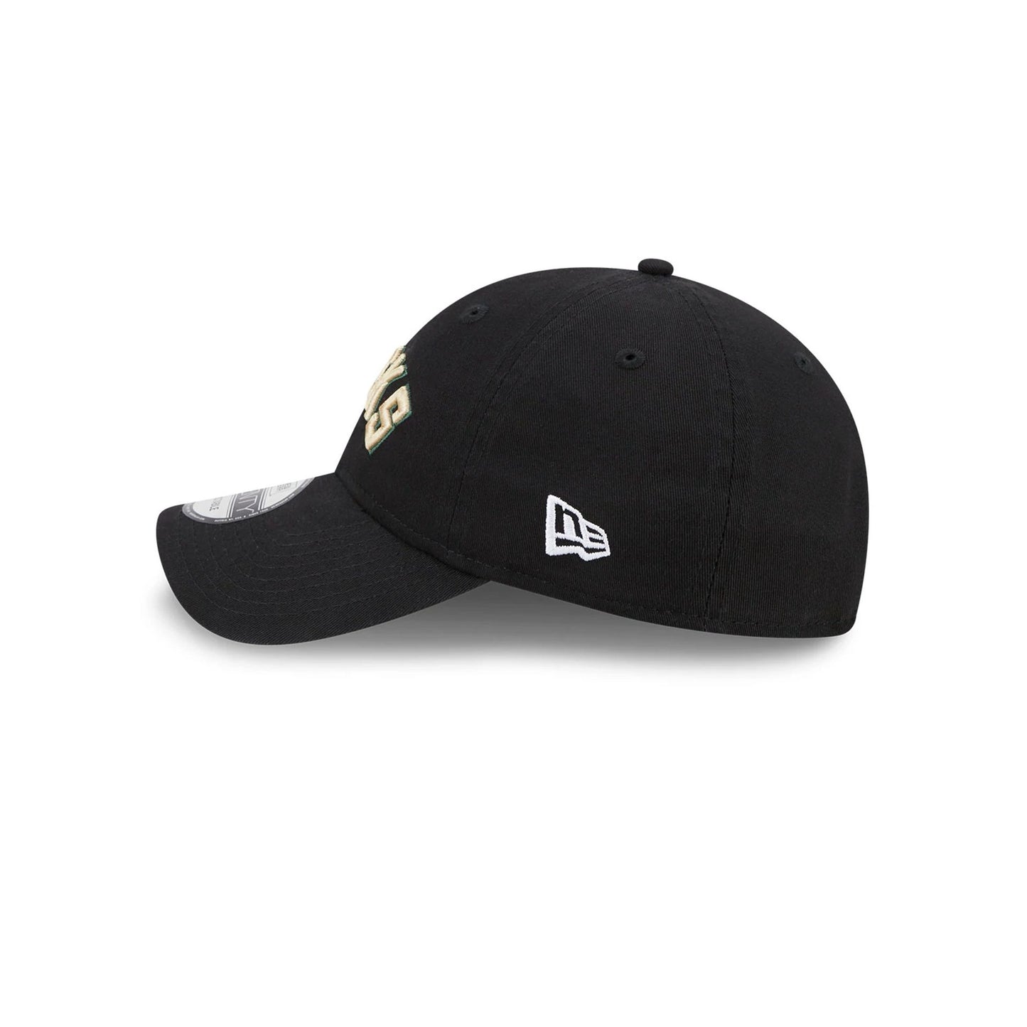 This is a Milwaukee Bucks NBA Statement Black 9TWENTY Adjustable Cap 6