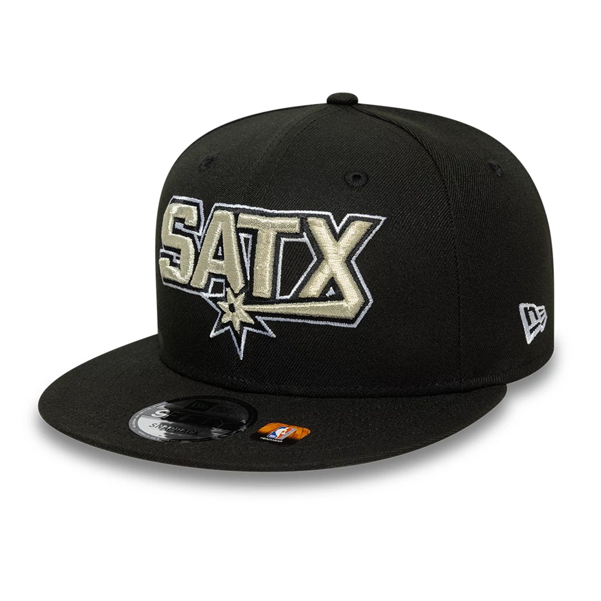 This is a San Antonio Spurs NBA Statement Black 9FIFTY Snapback Adjustable Cap 4