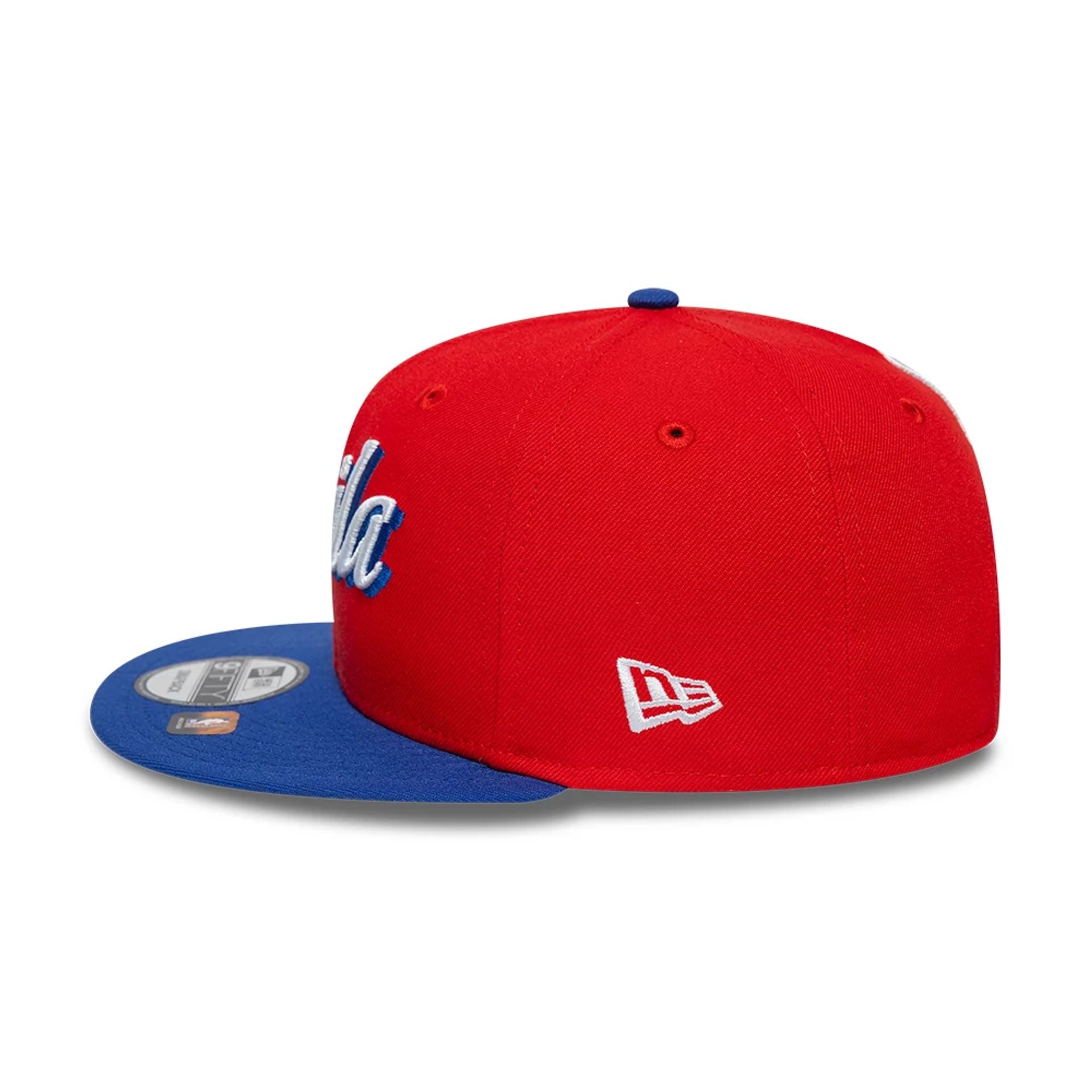 This is a Philadelphia 76ers NBA Statement Red 9FIFTY Snapback Cap 6