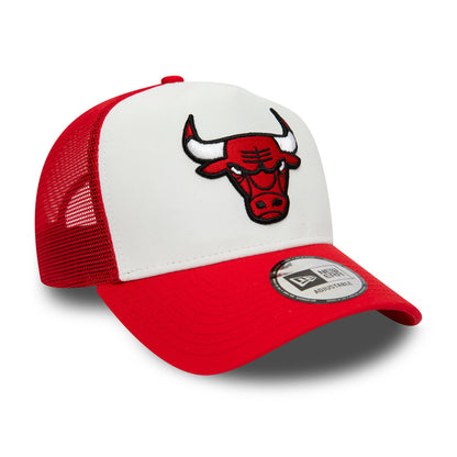 This is a Chicago Bulls Team Colour Red A-Frame Trucker Cap 4