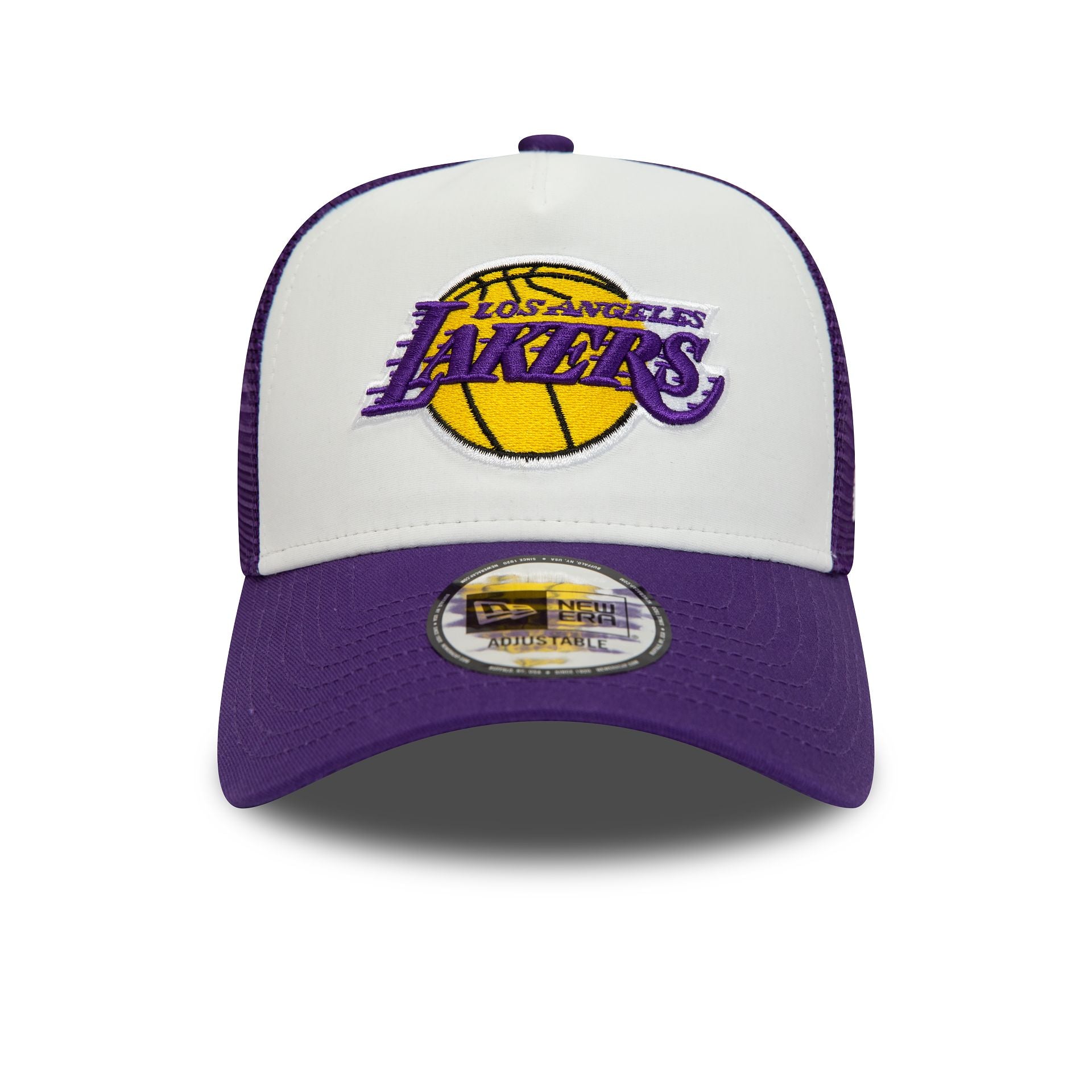 This is a LA Lakers Team Colour Purple A-Frame Trucker Cap 2