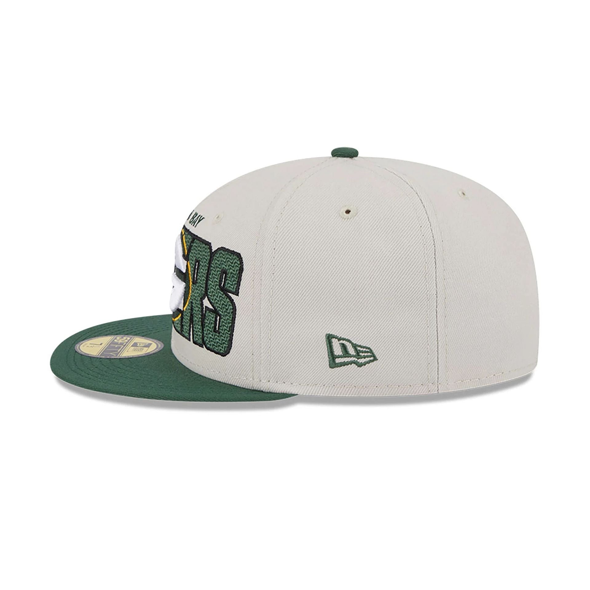 This is a Green Bay Packers NFL 2023 Draft White 59FIFTY Fitted Cap 2