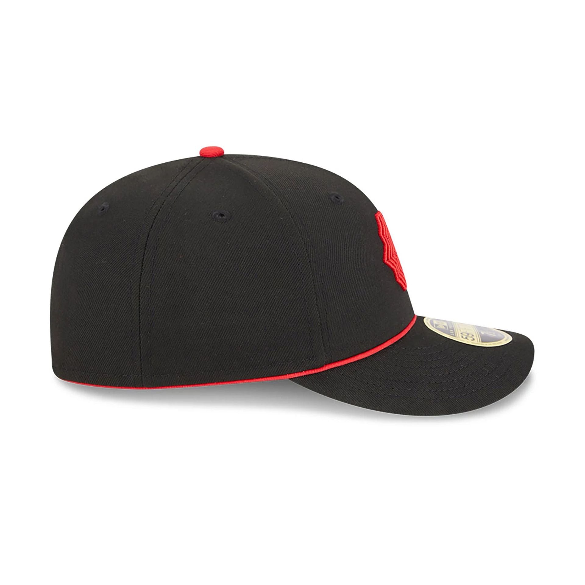 This is a Cincinnati Reds MLB City Connect 2024 Black Low Profile 59FIFTY Fitted Cap 7