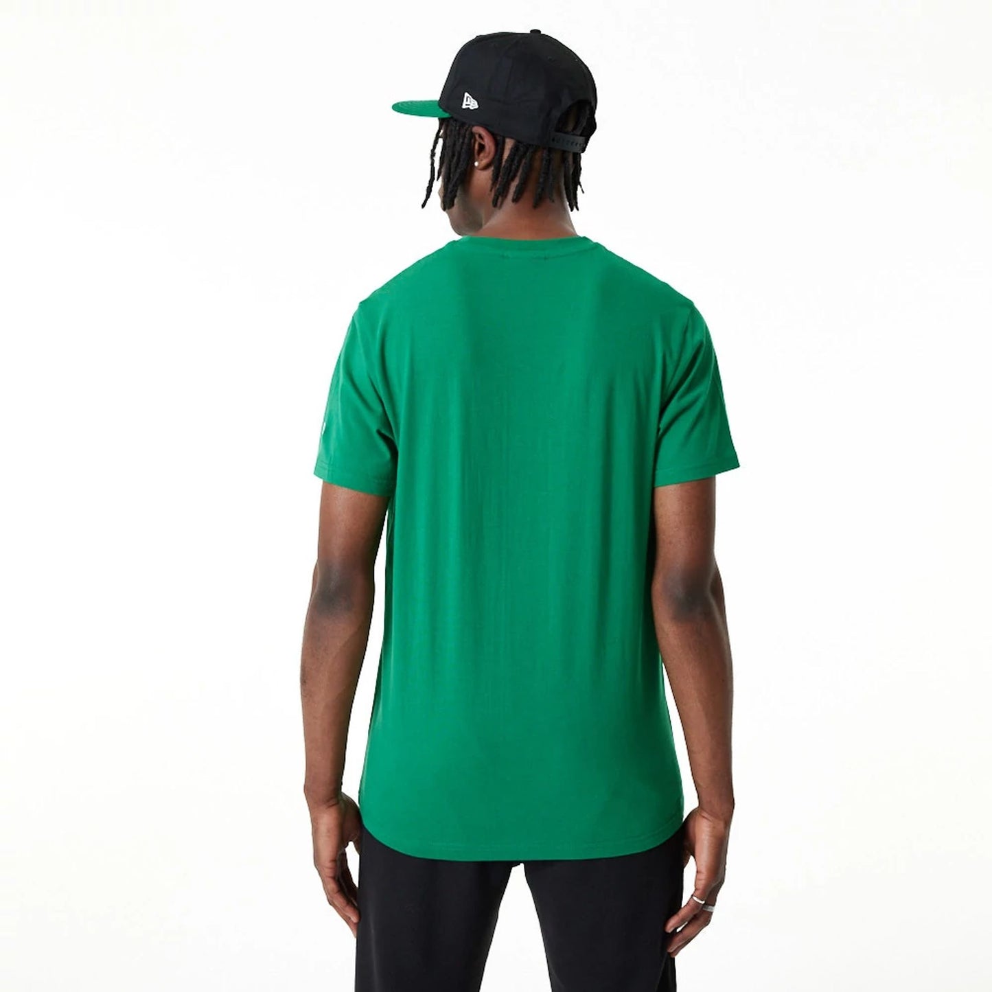 The Male model is wearing Boston Celtics Green NBA Graphic T-Shirt 3