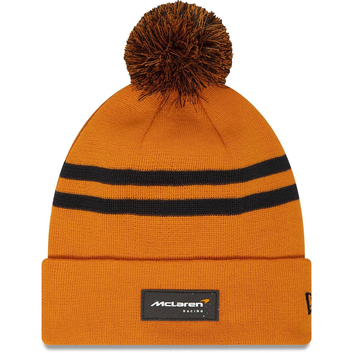 This is a McLaren Pom Orange Beanie Hat 3