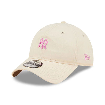 This is a New York Yankees Mini Logo Cream 9TWENTY Adjustable Cap 1