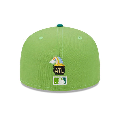 This is a Atlanta Braves Lucky Streak Green 59FIFTY Fitted Cap 5