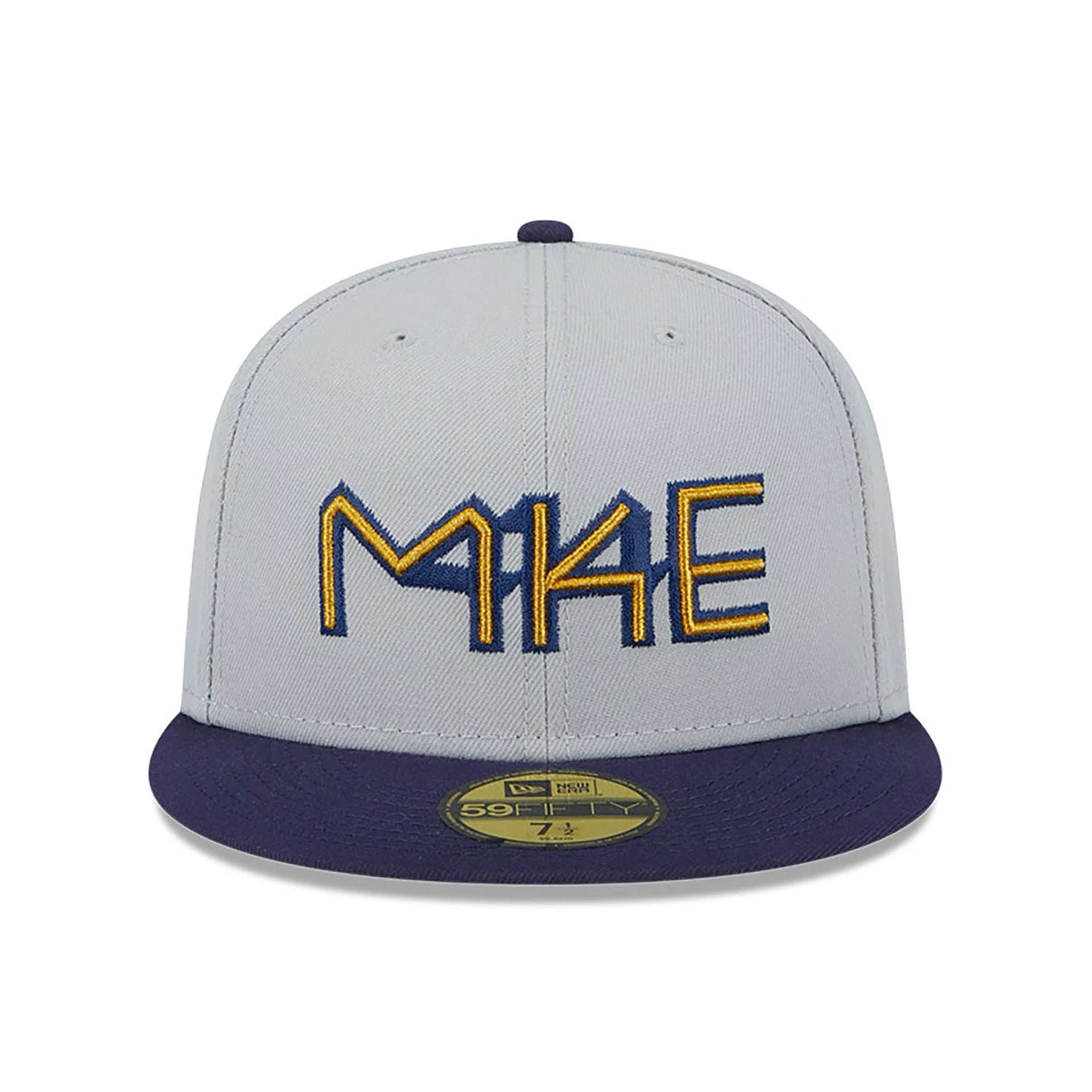 This is a Milwaukee Brewers Metallic City Grey 59FIFTY Fitted Cap 3