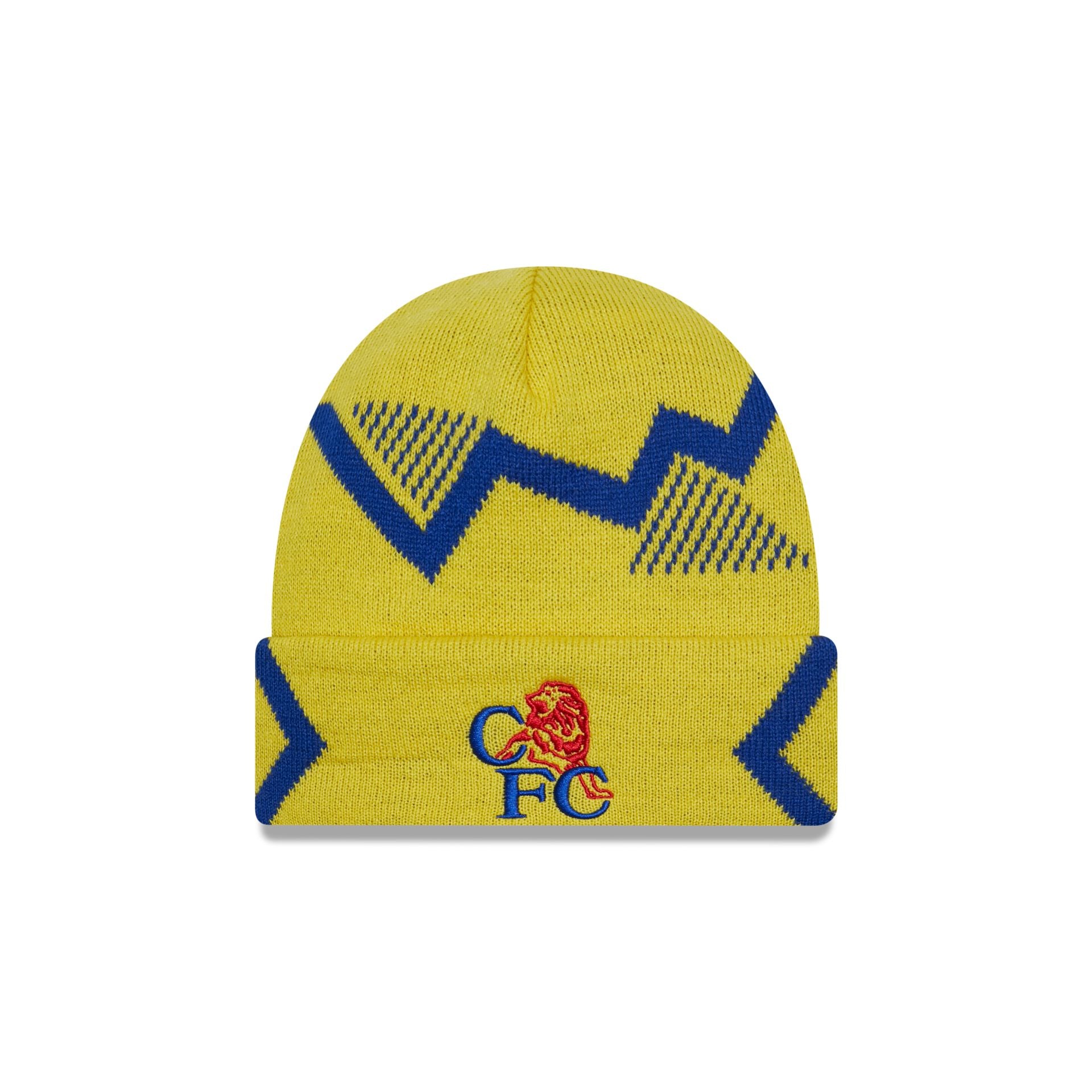 This is a Chelsea FC 1992 Lion Yellow Cuff Knit Beanie Hat 1