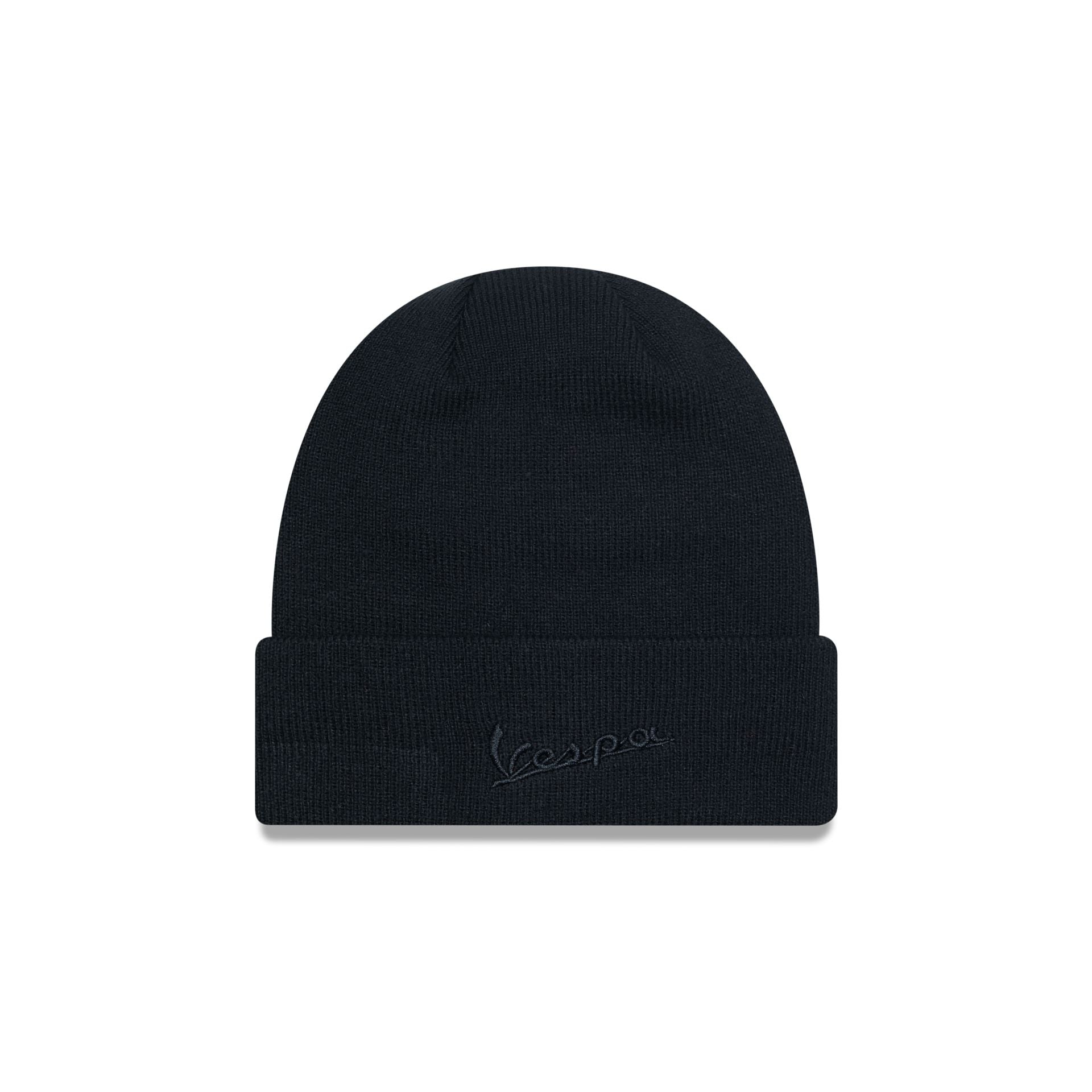 This is a Vespa Black Cuff Knit Beanie Hat 2