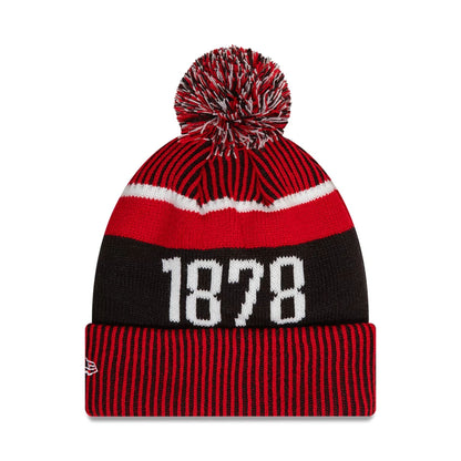 This is a Manchester United FC Red Bobble Knit Beanie Hat 3