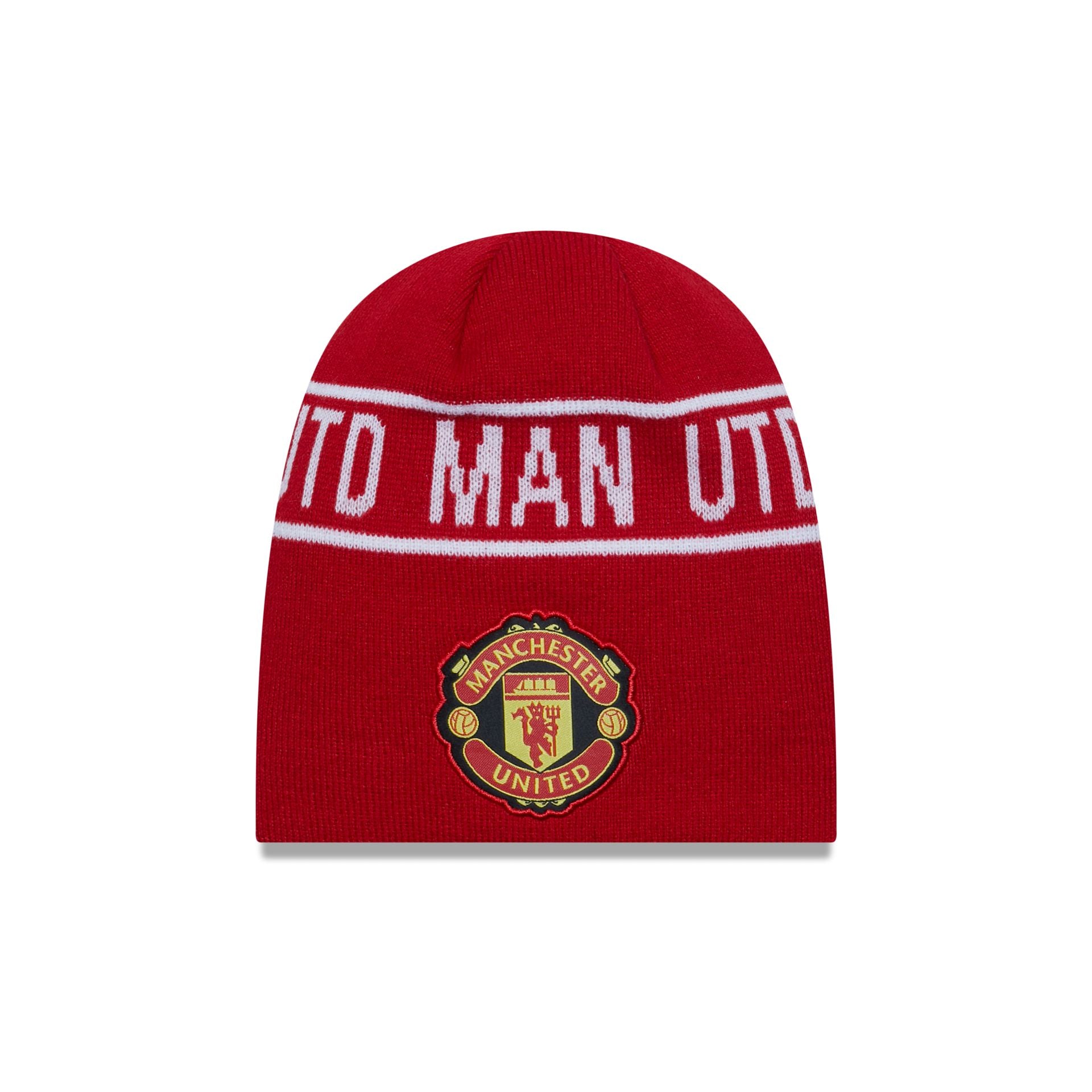 This is a Manchester United FC Red Cuff Knit Beanie Hat 1