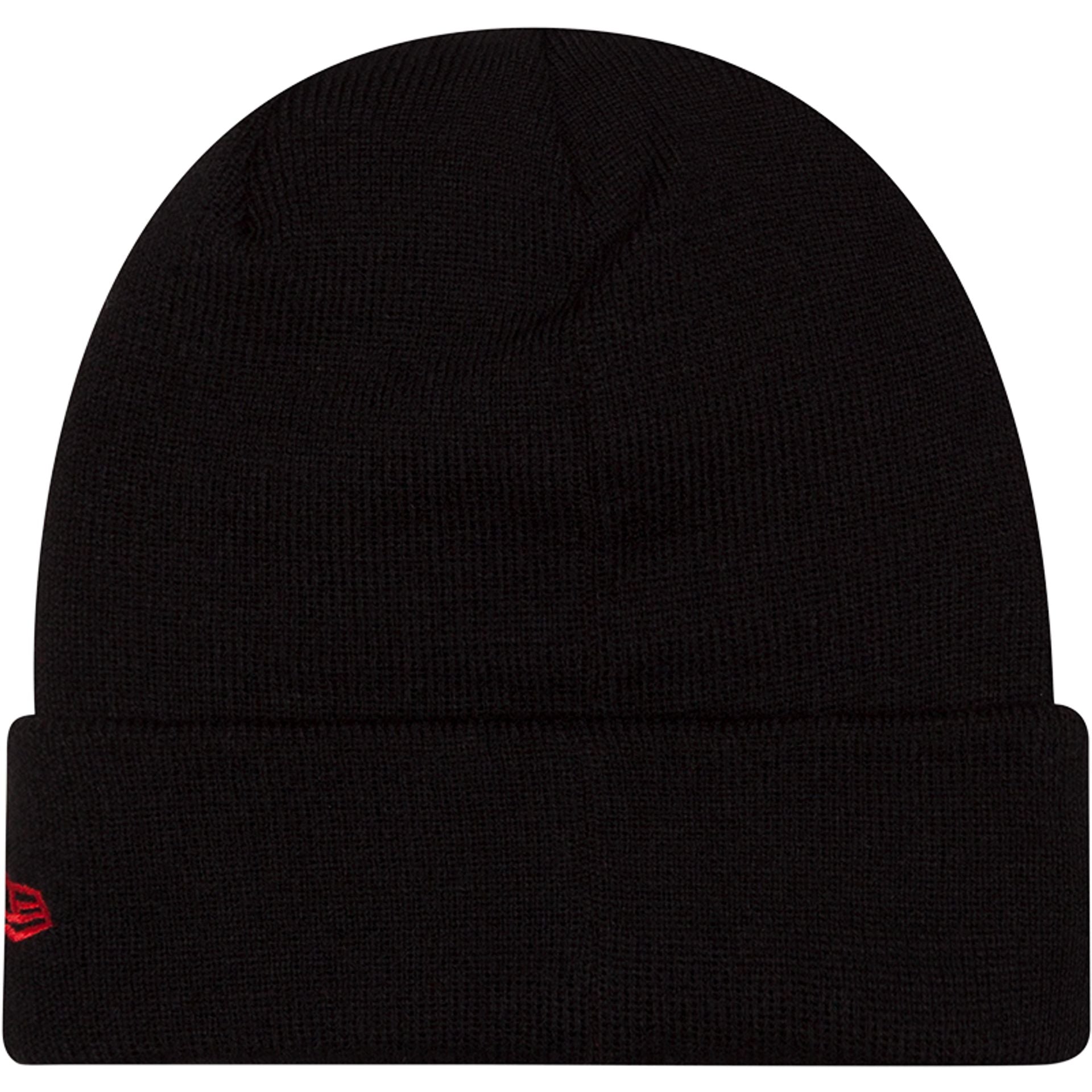 This is a Manchester United FC Youth Black Cuff Knit Beanie Hat 2