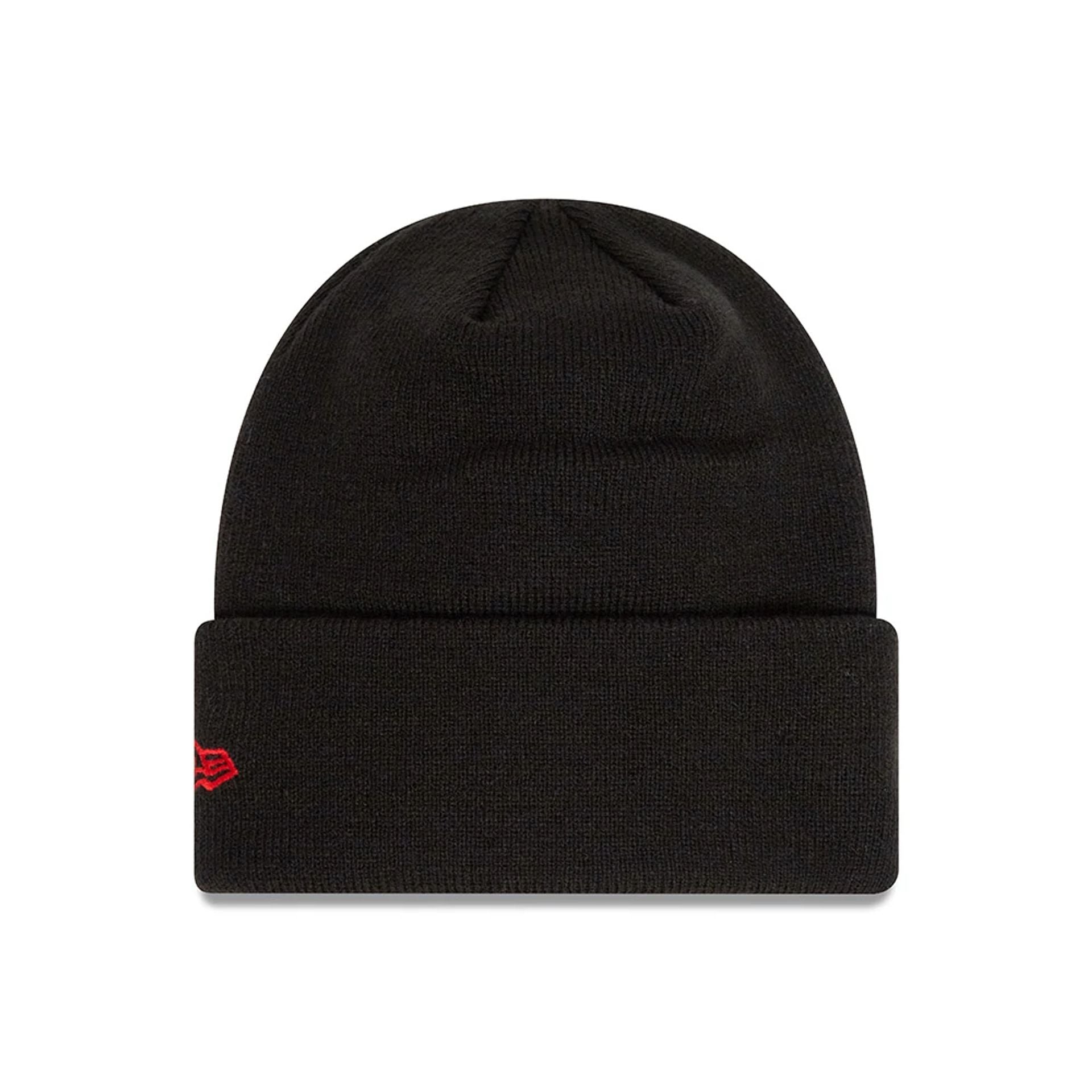 This is a Manchester United FC Youth Black Cuff Knit Beanie Hat 2