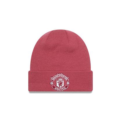 This is a Manchester United FC Pink Cuff Knit Beanie Hat 2