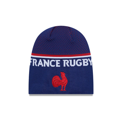 This is a French Federation Of Rugby Navy Cuff Knit Beanie Hat 1