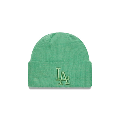 This is a LA Dodgers Wide Rib Green Womens Cuff Knit Beanie Hat 1