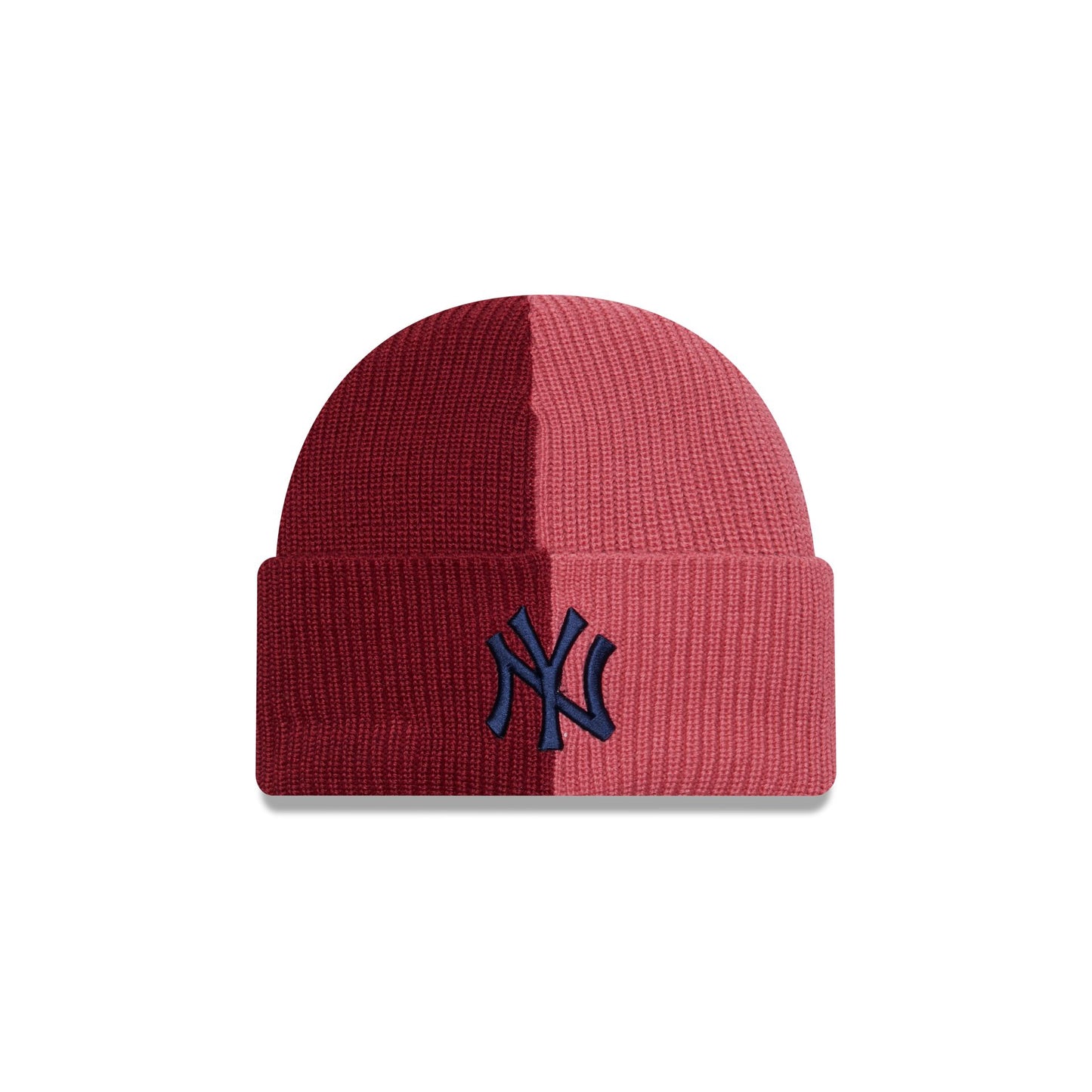 This is a New York Yankees Two Tone Red Cuff Knit Beanie Hat 3