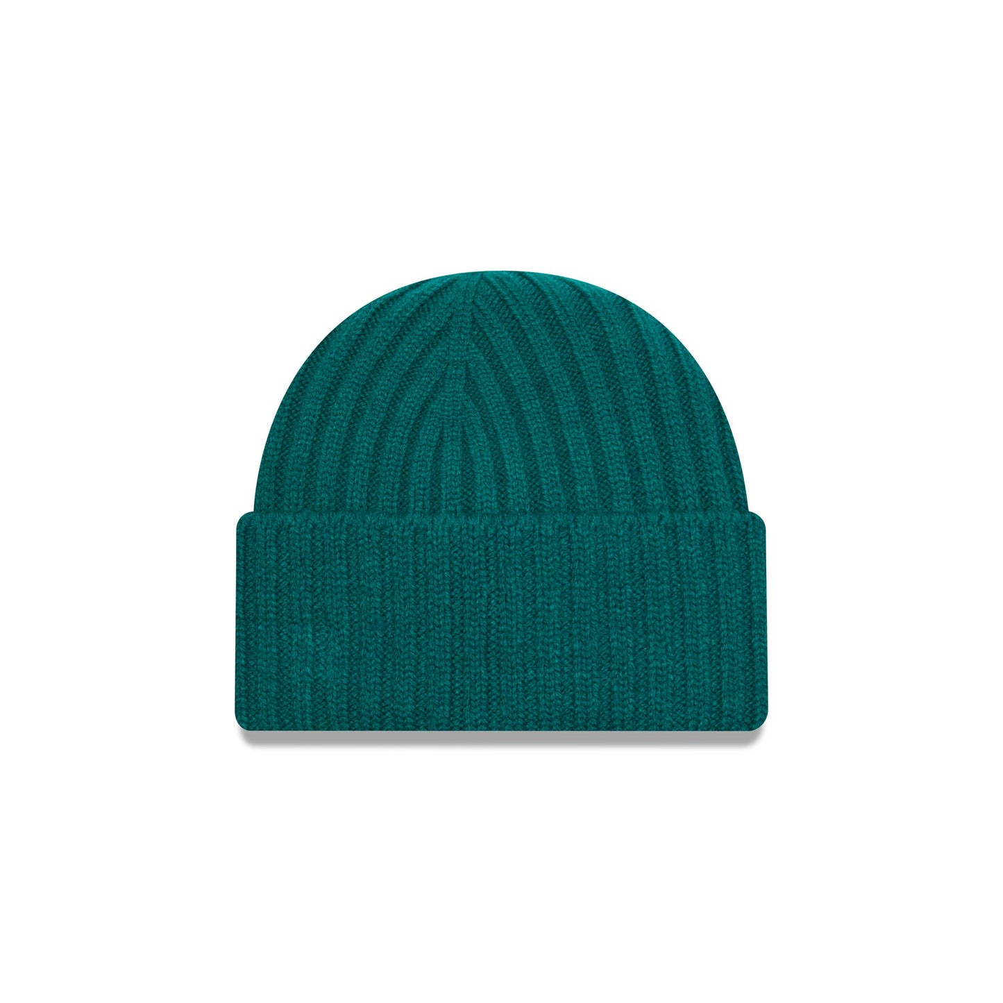 This is a New Era Short Rib Dark Green Cuff Knit Beanie Hat 1