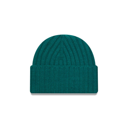 This is a New Era Short Rib Dark Green Cuff Knit Beanie Hat 2