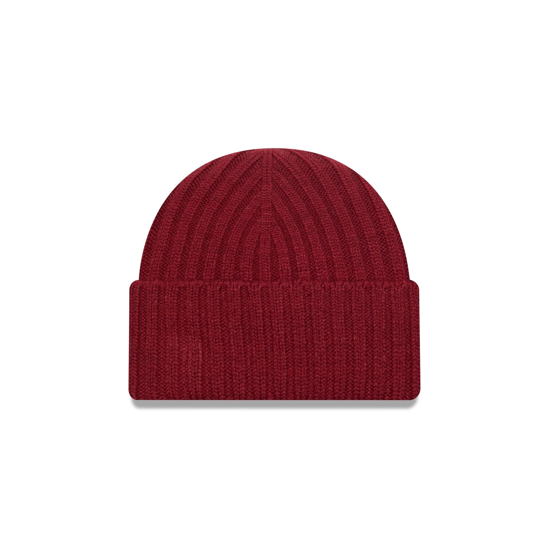 This is a New Era Short Rib Dark Red Cuff Knit Beanie Hat 3