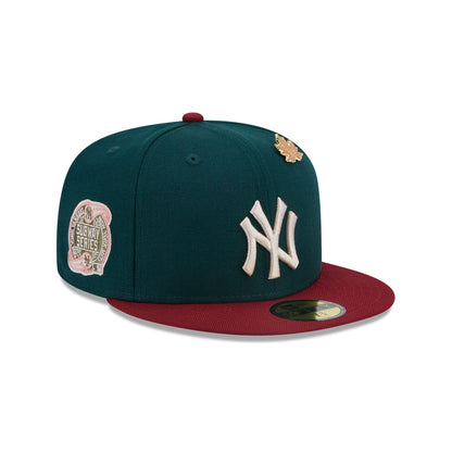 This is a New York Yankees MLB Contrast World Series Dark Green 59FIFTY Fitted Cap 1