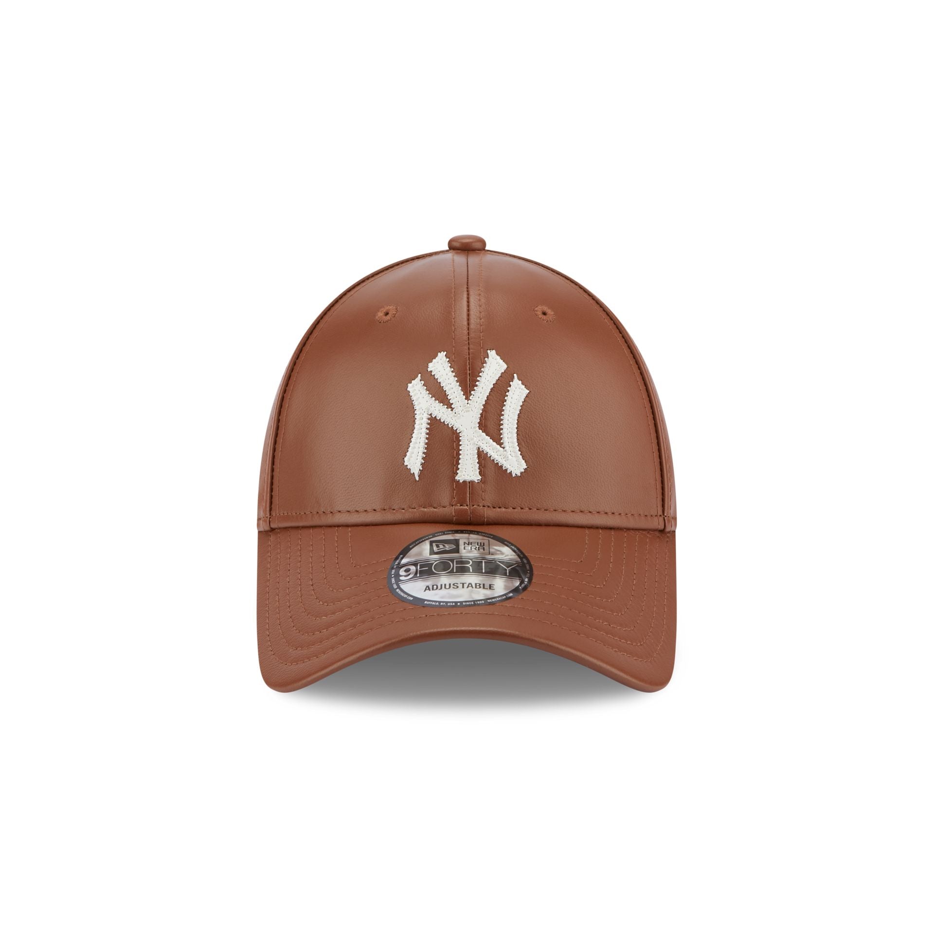 This is a MLB Leather New York Yankees Dark Brown 9FORTY Adjustable Cap 2