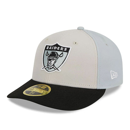 This is a Las Vegas Raiders NFL Sideline 2023 Black 59FIFTY Low Profile Cap 1