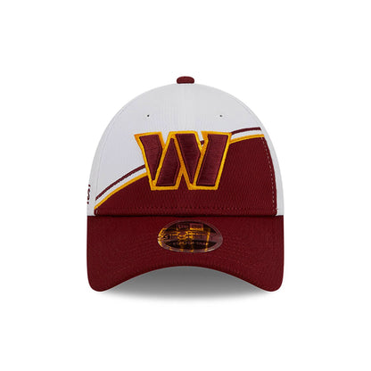 This is a Washington Commanders NFL Sideline 2023 White 9FORTY Stretch Snap Cap 4