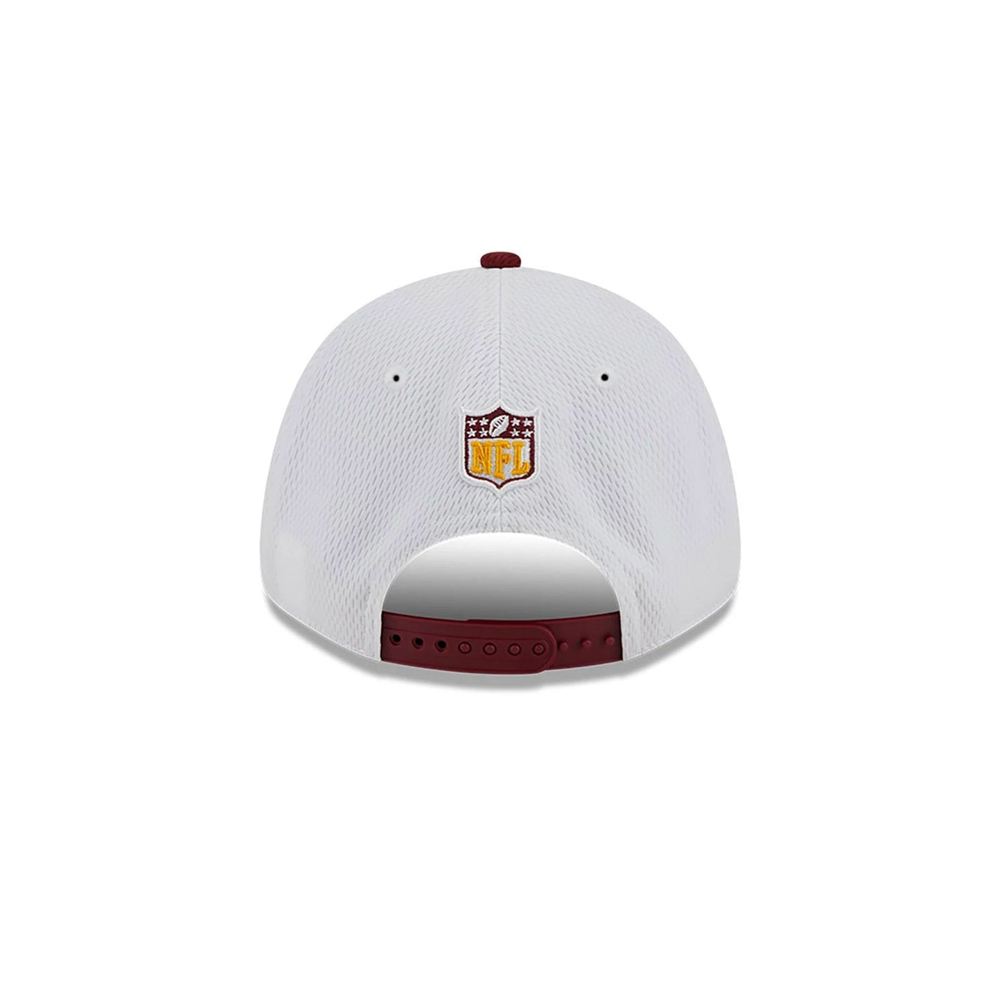 This is a Washington Commanders NFL Sideline 2023 White 9FORTY Stretch Snap Cap 6