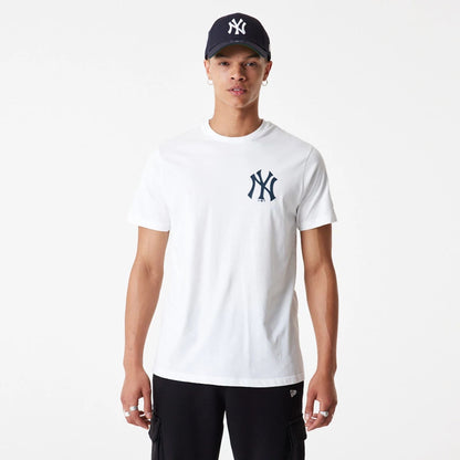 The Male model is wearing New York Yankees MLB City Graphic White T-Shirt 2